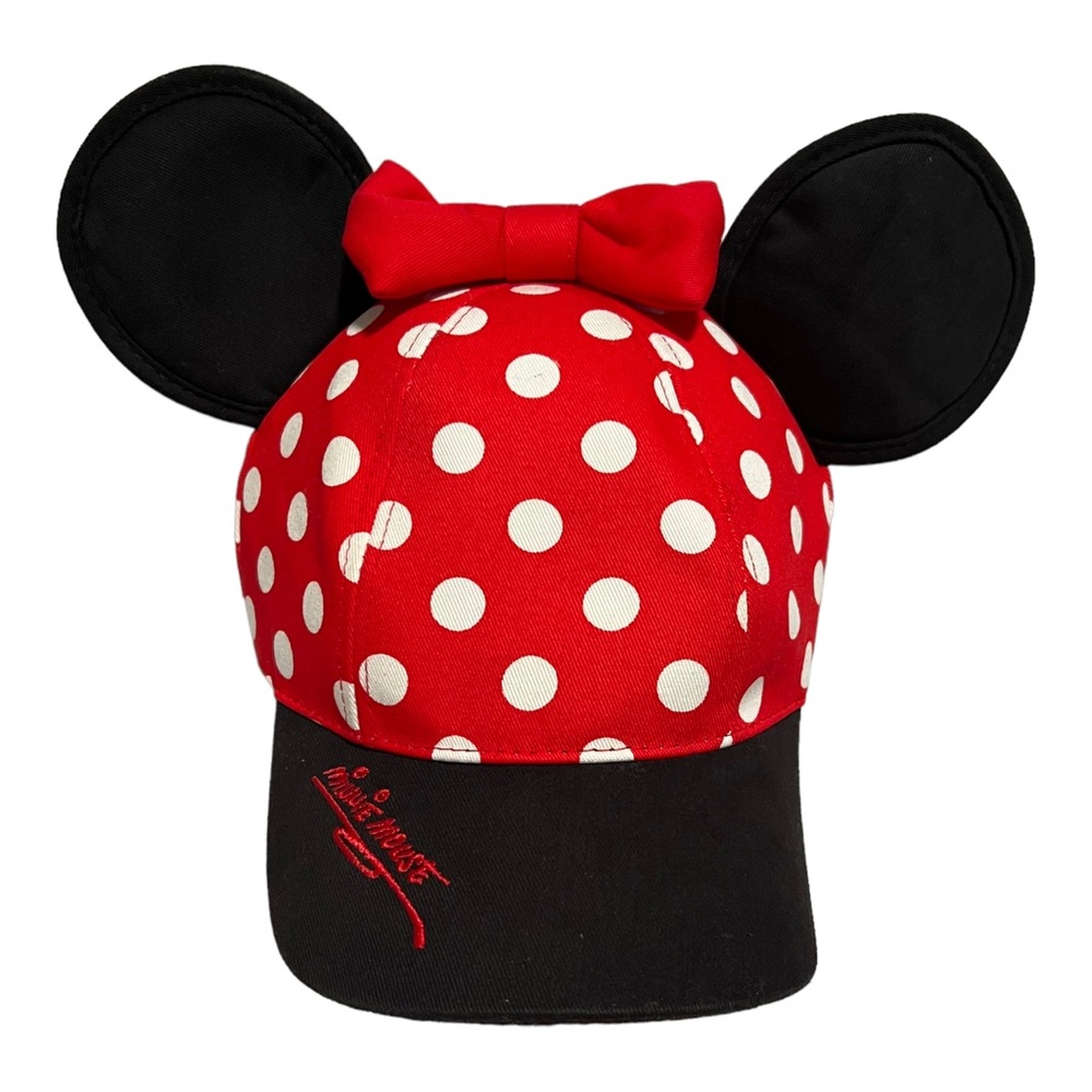 Disney Parks Minnie Mouse Ears Hat Red Polka Dot Disneyland Youth Cap